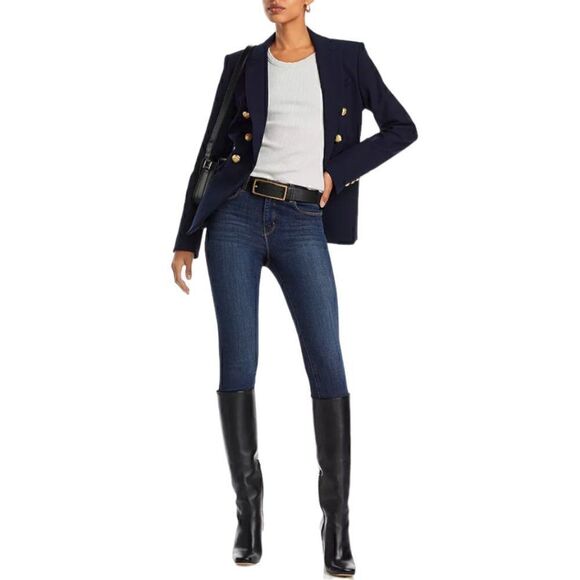 L'AGENCE Women's High Rise Skinny Margot Dark Wash Prime Blue Jeans Size 26 - Picture 2 of 14